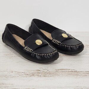 Liz Claiborne Flex Form Black Faux Leather Flat Loafer Driving Moccasin  Sz 8.5M